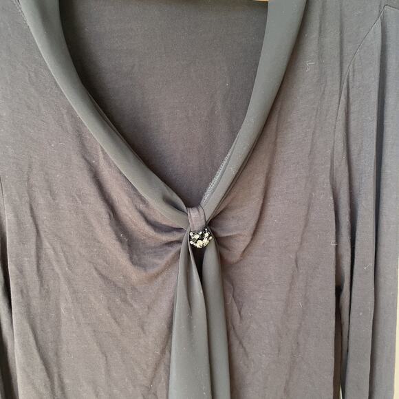 Causal Corner Womens Black Long Sleeve Blouse‎ Size XL Sheer Lightweight - Picture 9 of 9